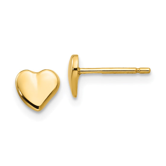 14K Polished Heart Post Earrings