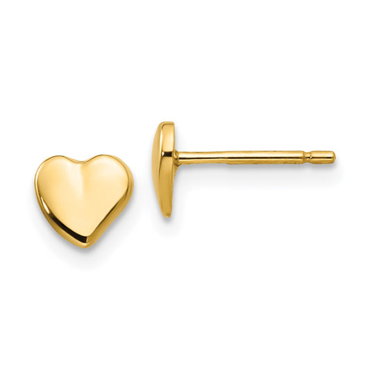 14K Polished Heart Post Earrings