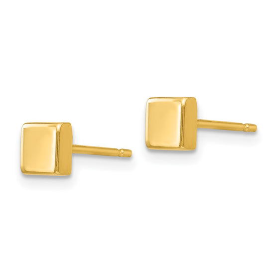 14k Polished 4.5mm Square Post Earrings