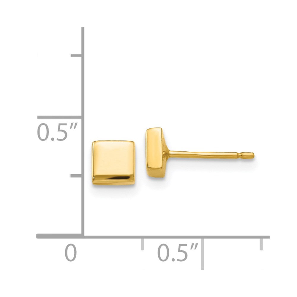 14k Polished 4.5mm Square Post Earrings