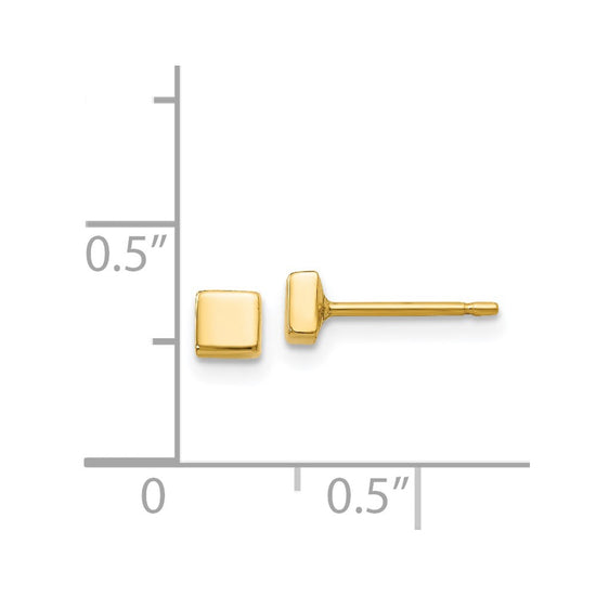 14k Polished 3.5mm Square Post Earrings