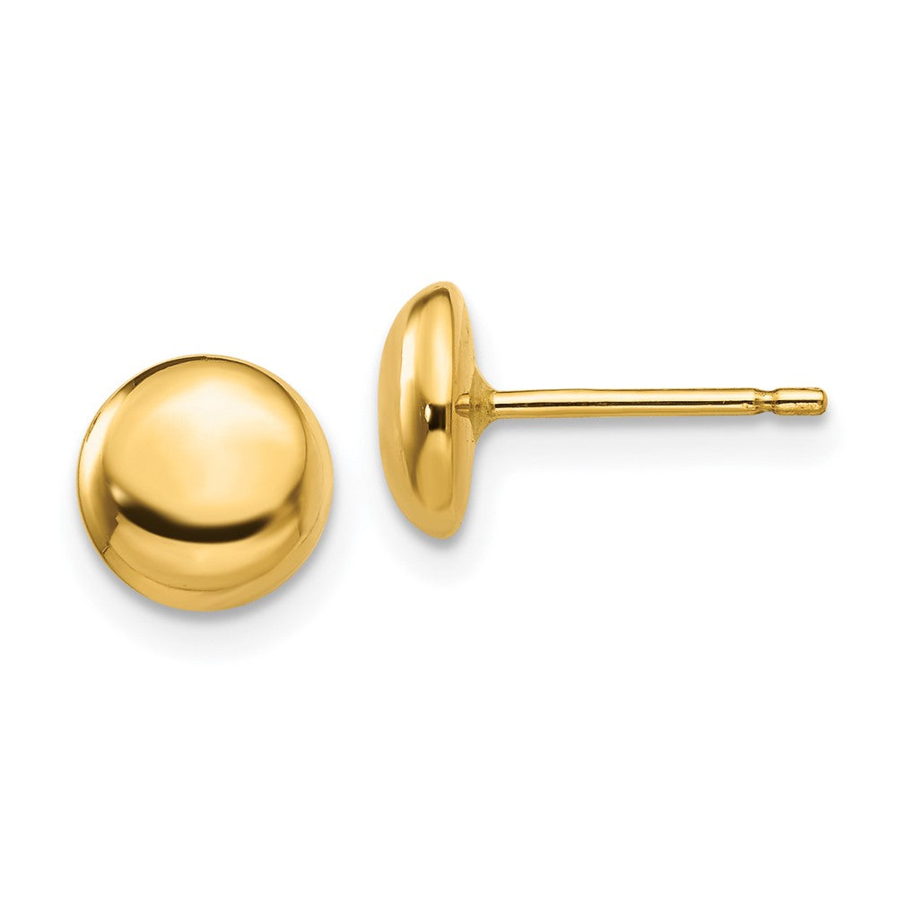 Gold Button Post Earrings