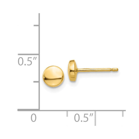 Gold Button Post Earrings