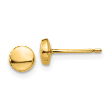 Gold Button Post Earrings