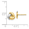 14k and White Rhodium Polished Fancy Trinity Knot Post Earrings