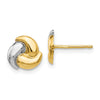 14k and White Rhodium Polished Fancy Trinity Knot Post Earrings