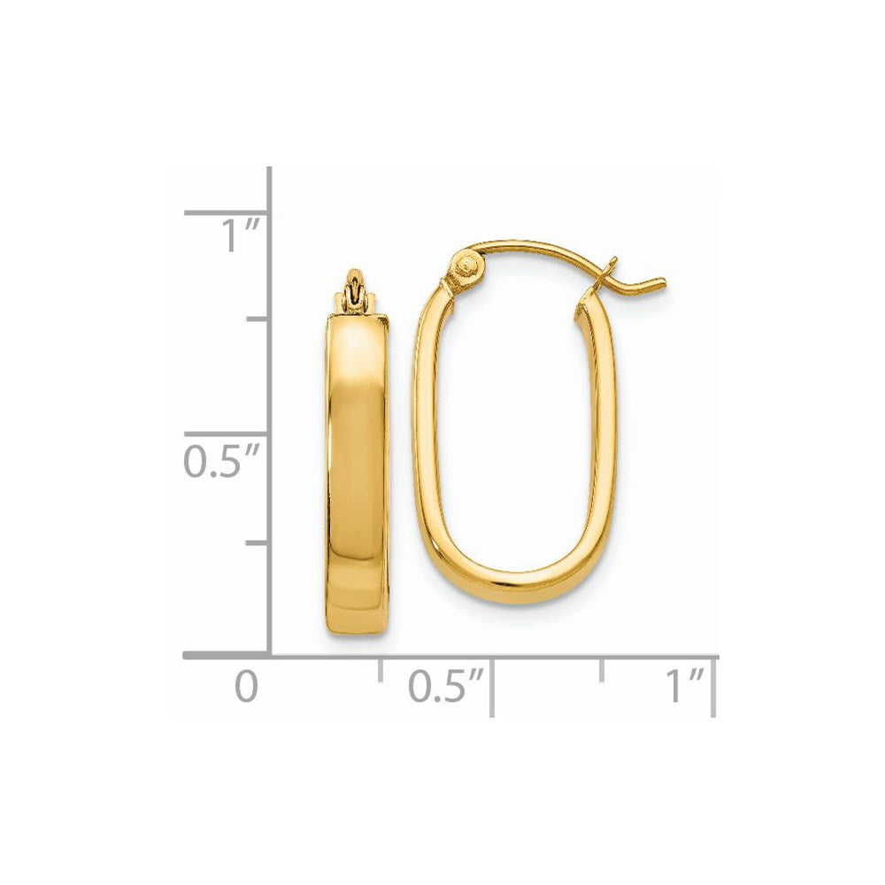 3.5mm Gold Polished Oval Hoop Earrings