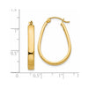14k 3.5x27mm Polished Oval Tube Hoop Earrings