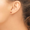 14k Red and White Enameled Butterfly Post Earrings