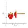 14k Red Enameled Strawberry Post Earrings