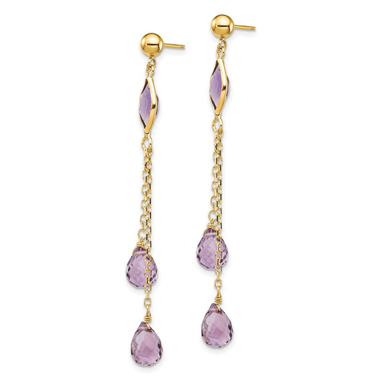 Gemstone Post Dangle Earrings