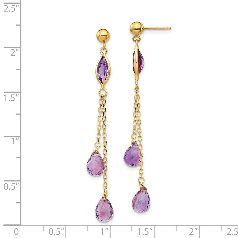 Gemstone Post Dangle Earrings