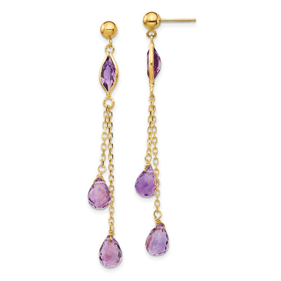 Gemstone Post Dangle Earrings