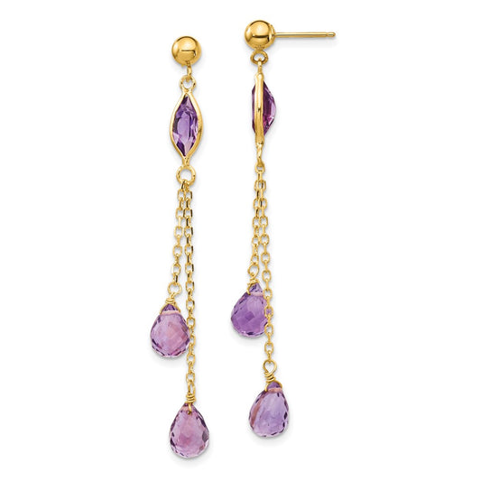 Gemstone Post Dangle Earrings