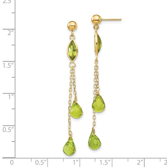 Gemstone Post Dangle Earrings