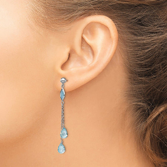 Gemstone Post Dangle Earrings