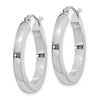 14k White Gold 3x25mm Polished Square Tube Hoop Earrings