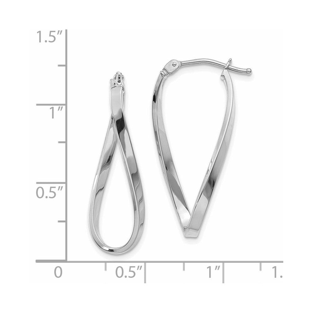 2mm Gold Twisted Oval Hoop Earrings