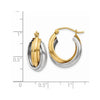 14k Two-tone Polished Double Hoop Earrings