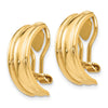 14k 7x18mm Polished Half Hoop Omega Back Non-pierced Earrings