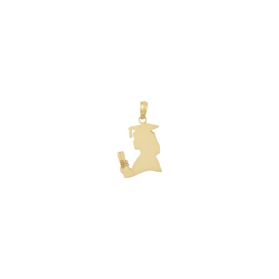 10k Polished Female Graduation Profile Charm