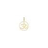 10K Cut-out Round Frame Yoga Om Symbol Pendant