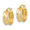 5mm Gold Satin Diamond-cut Hoop Earrings